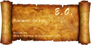 Barmos Orion névjegykártya